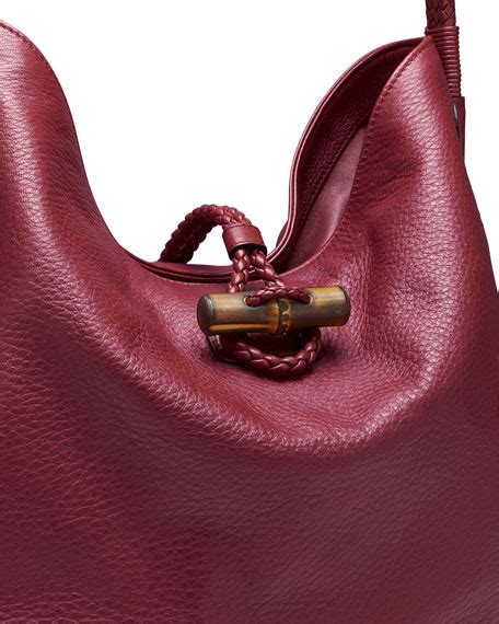 gucci hip bamboo leather shoulder bag dark red|Gucci matelasse leather shoulder bag.